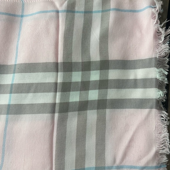 Burberry Pink and Gray Check Scarf - Picture 3 of 4